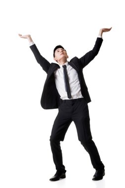 Asya iş adamı poz holding