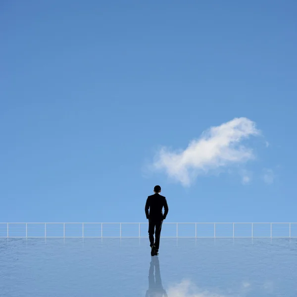 Asiático homem e sinal — Fotografia de Stock