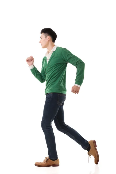 Asian young man running — Stock Photo, Image