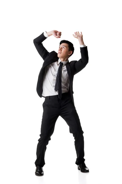 Holding pose of Asian business man — Stock Photo, Image