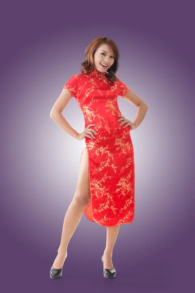 Chinese woman dress traditional cheongsam Stock Image