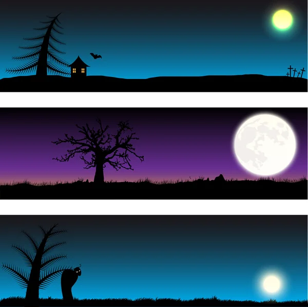 Set di banner vettoriali di Halloween — Vettoriale Stock