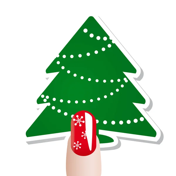 Christmas nail  card — Stock Vector