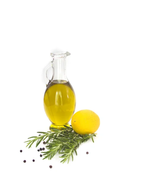 Limone, rosmarino e olio d'oliva — Foto Stock