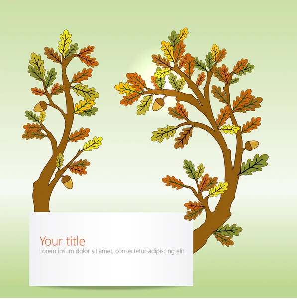 Autumn Oak leaves banner — Stock Vector