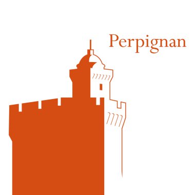 Castillet Perpignan vektör çizim