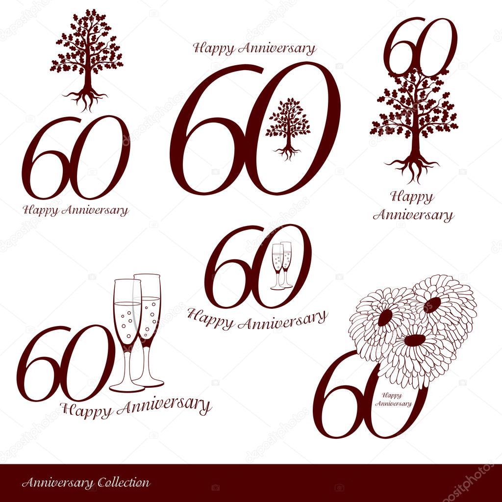 Anniversary 60th signs collection