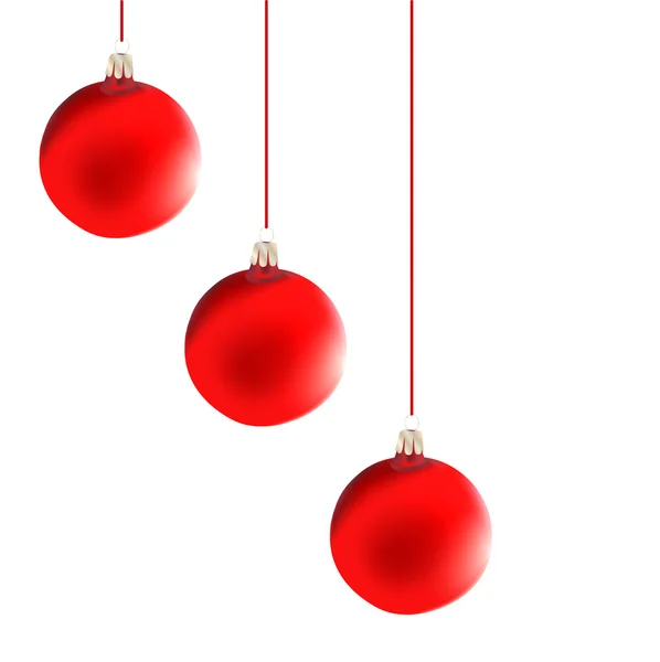 Decoração de Natal: bolas vermelhas vetoriais — Vetor de Stock