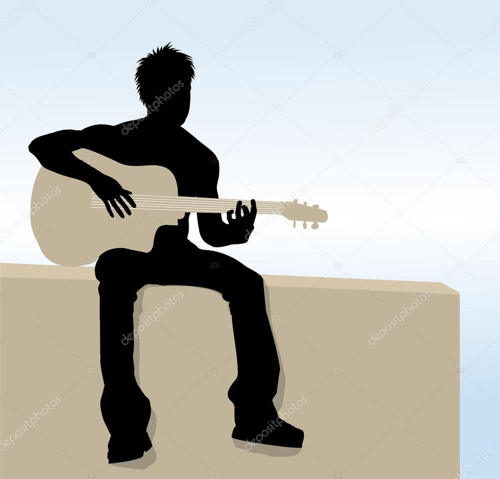 Vector Man playing guitar