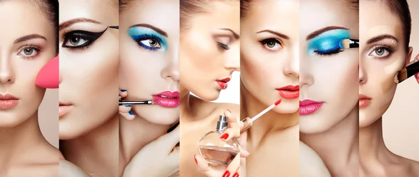 Beauty collage faces of women — Stock Photo, Image