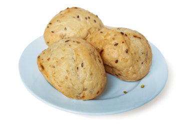 Üç topuz buğday plaka üzerinde