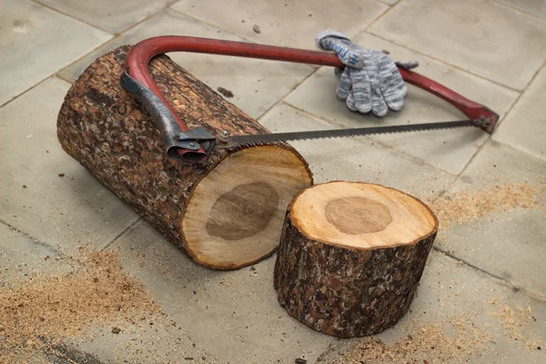 Trozos de madera aserrada para pajarera — Foto de Stock