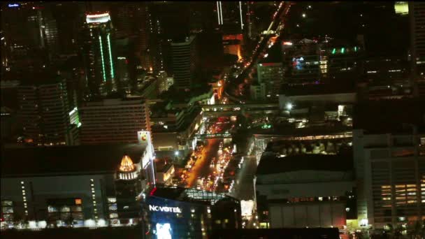 Bangkok vista por encima de la noche, Tailandia — Vídeos de Stock