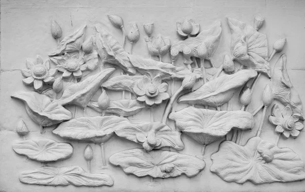 White thai art stucco wall — Stock Photo, Image