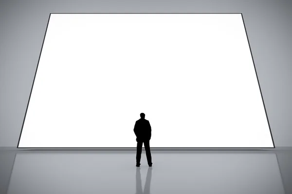 Man silhouette in front of  screen — Stock Photo, Image