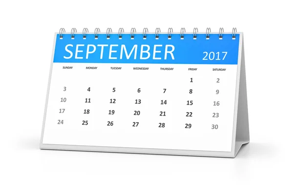 Een blauwe tabel kalender — Stockfoto