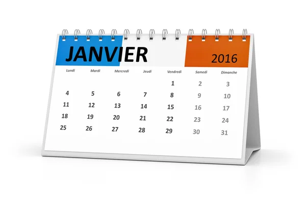 En kalender med fransk språk – stockfoto