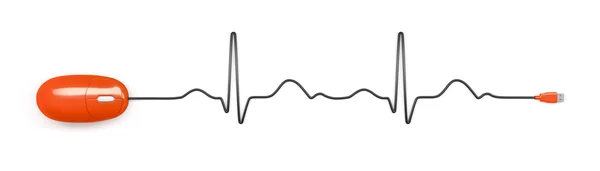 Computermaus zum Elektrokardiogramm — Stockfoto