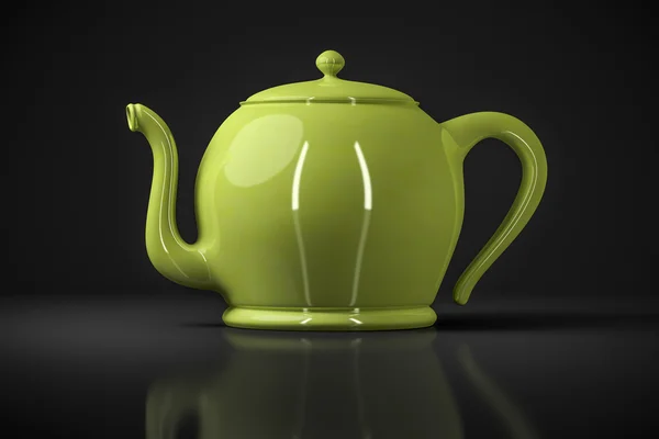 Typische grüne Teekanne — Stockfoto