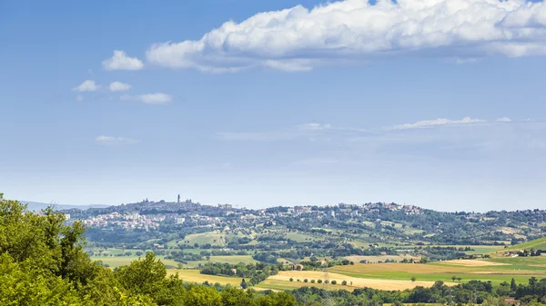 Kopcovitá krajina v provincii Marche — Stock fotografie