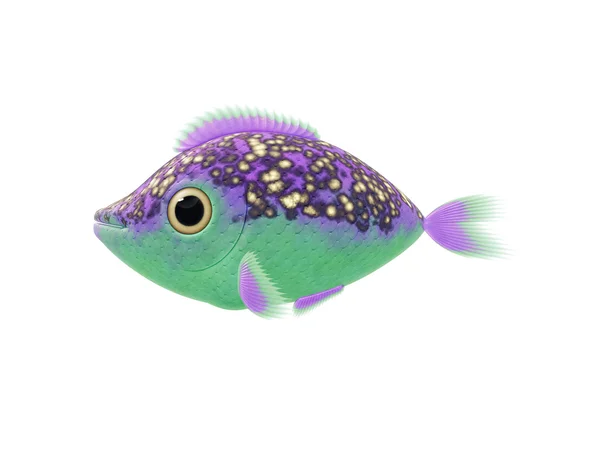 Purple green fish illustration — Stock Photo, Image