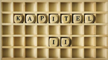 Bölüm iki Alman scrabble yazılı