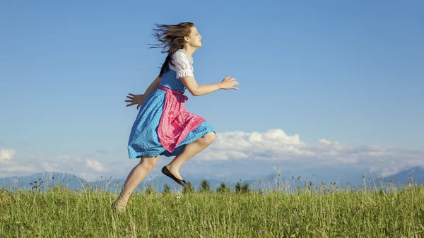 Woman in Bavarian dirndl — Stock Photo, Image