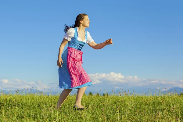 Woman in Bavarian dirndl — Stock Photo, Image