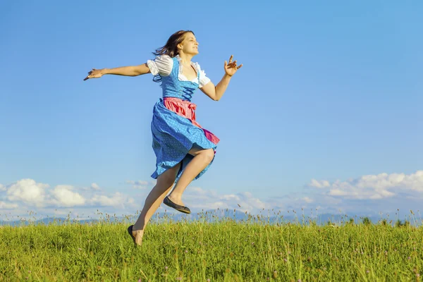 Woman in Bavarian dirndl — Stock Photo, Image