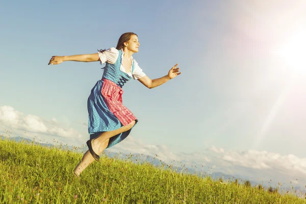 Woman in Bavarian dirndl — Stock Photo, Image