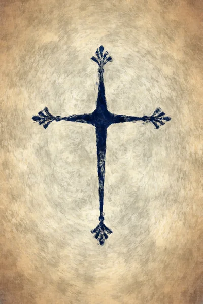 Preto pintado cruz — Fotografia de Stock