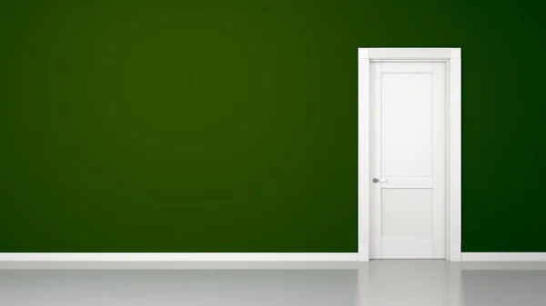 Πράσινο φόντο τοίχο και πόρτα — Φωτογραφία Αρχείου