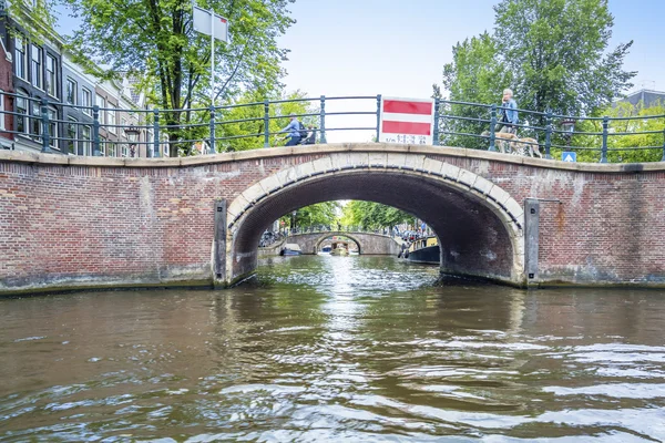 Vista dos canais de Amesterdão — Fotografia de Stock