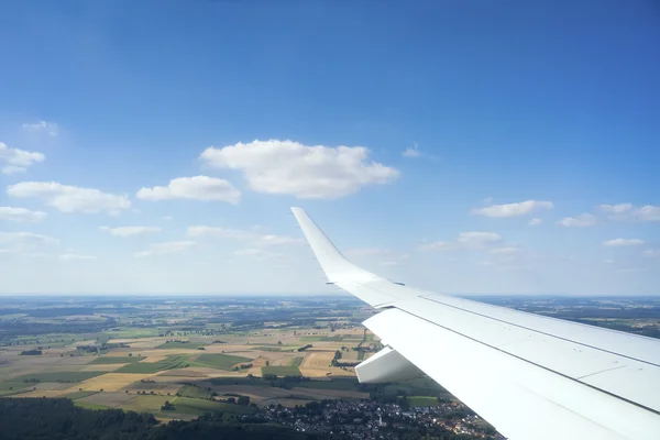 View through airplane window — Stock Photo, Image