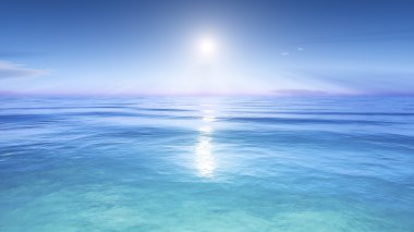 Güneş deniz sahne üzerinde