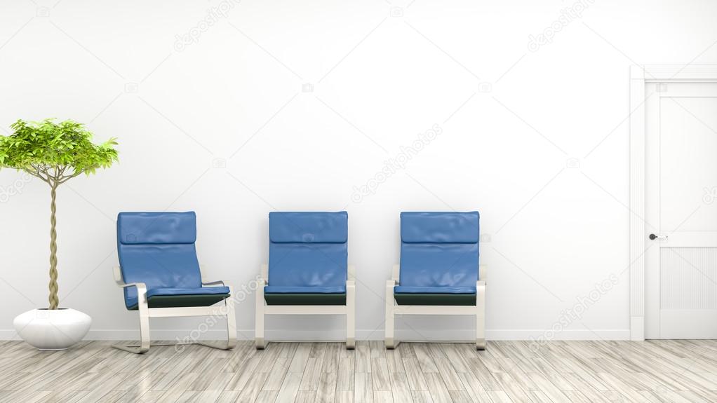 Habitación con tres sillas azules — Foto de stock © magann #122519816