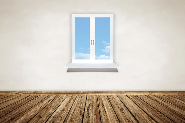 Empty wooden room with a window — Stock Photo, Image