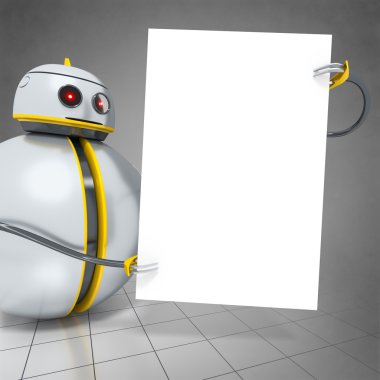 Sevimli robot bir yönetim kurulu ile yuvarlak