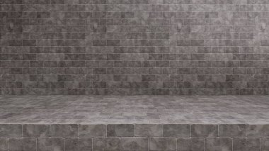 Boş modern stüdyo odası arka planı, içeriğinizi göstermek için kopya alanı olan ürün görüntüsü, 3 boyutlu illüstrasyon