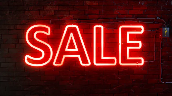 Typical Neon Light Sale Sign Illustration — Stock Photo, Image