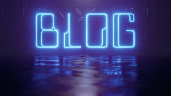 Bir Neon Işığı Blogu Illüstrasyon — Stok fotoğraf