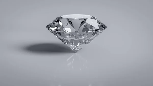 Brilliant cut diamond wealth symbol object, 3D illustration