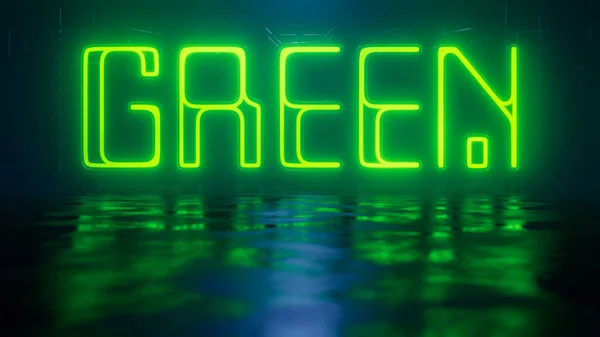 Eine Leuchtreklame Grüne Illustration — Stockfoto