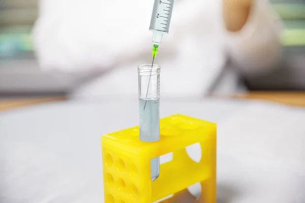 Image Test Tube Syringe Laboratory — Stock Photo, Image