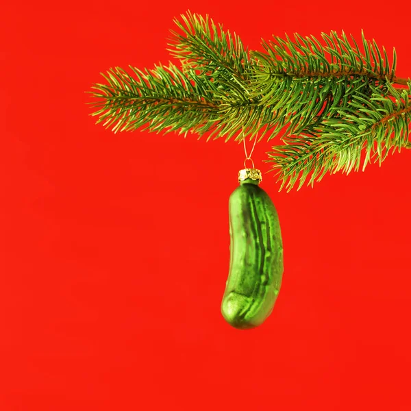 Une Image Une Décoration Typique Cornichon Noël — Photo
