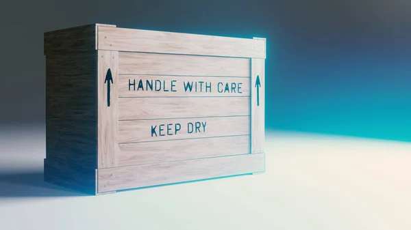 Eine Kiste mit Holzladung 3D-Illustration — Stockbild Eine Kiste Mit Holzladung Illustration — Stockfoto