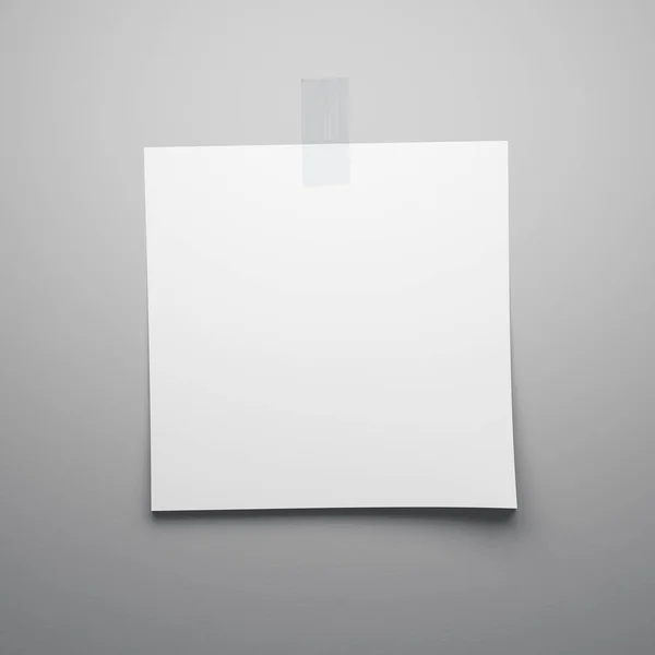 Blank Sheet Paper Sticks Wall Illustration — Stock Photo, Image