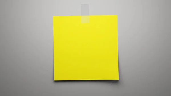 Papel Amarillo Sobre Fondo Gris Ilustración — Foto de Stock