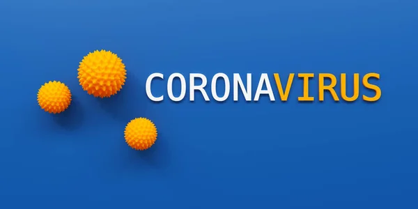 Corona Virus Covid Symbole Sur Fond Bleu Illustration — Photo
