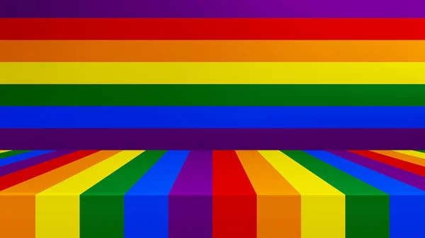 Een Illustratie Van Een Regenboog Kleuren Studio Podium Achtergrond — Stockfoto